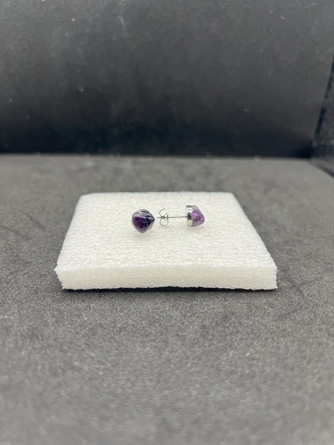 Other Amethyst Stainless Steel Stud Earrings Size ONE SIZE - 1 Thumbnail