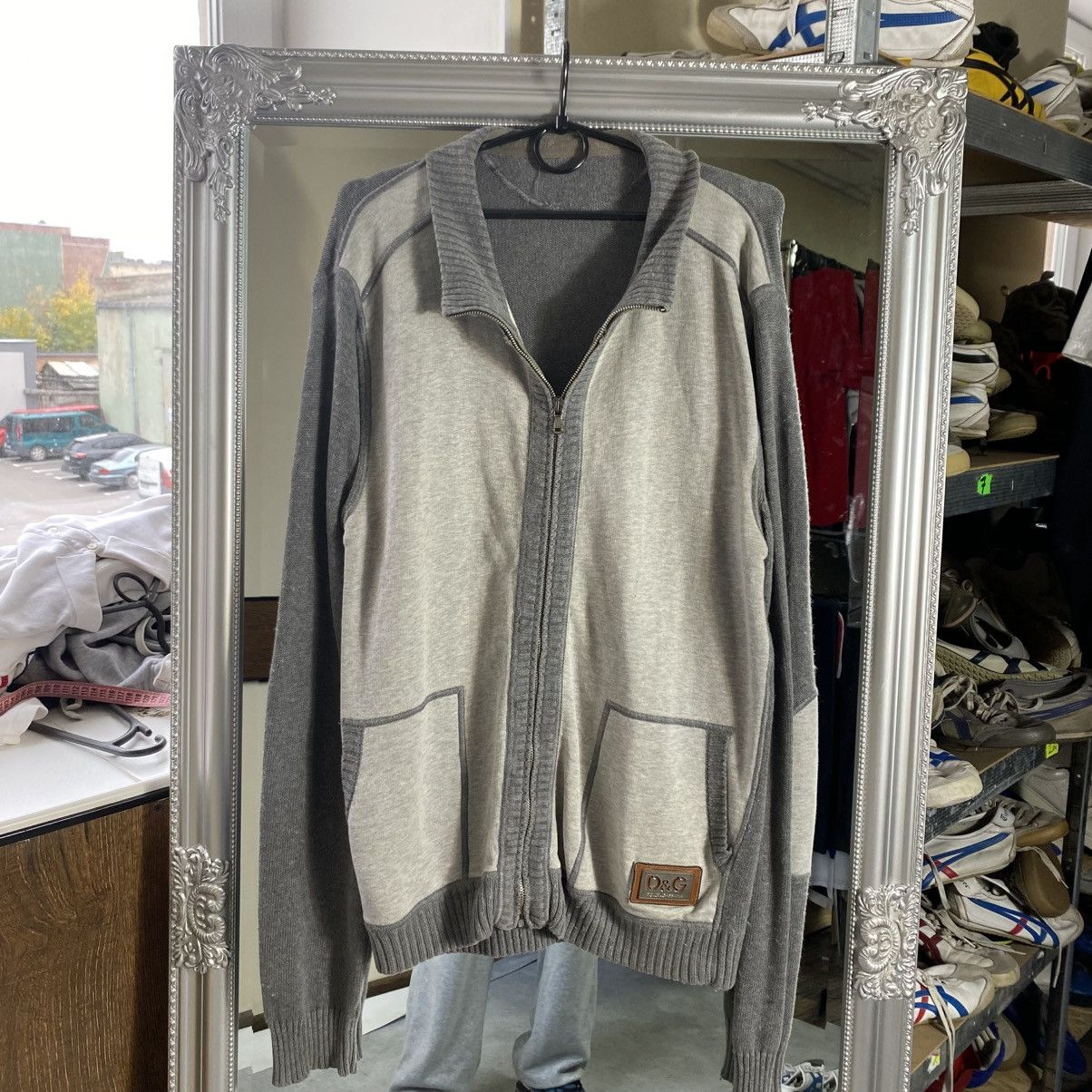 Vintage Dolce Gabbana Zip Up Knit Sweater Big Logo Dg