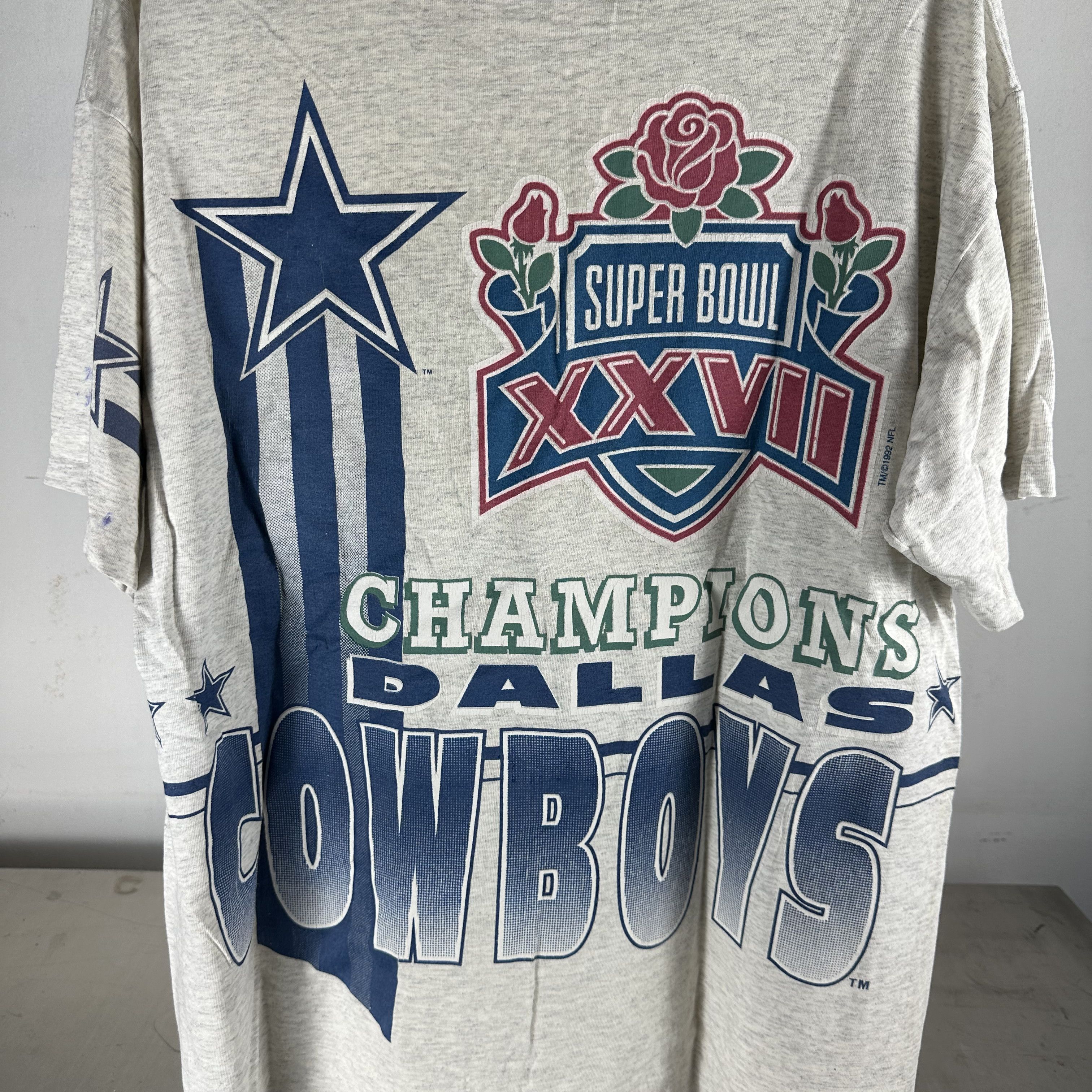 Vintage ​1993 Dallas Cowboys NFL Super Bowl Champions Salem T-shirt Size US XL / EU 56 / 4 - 4 Thumbnail