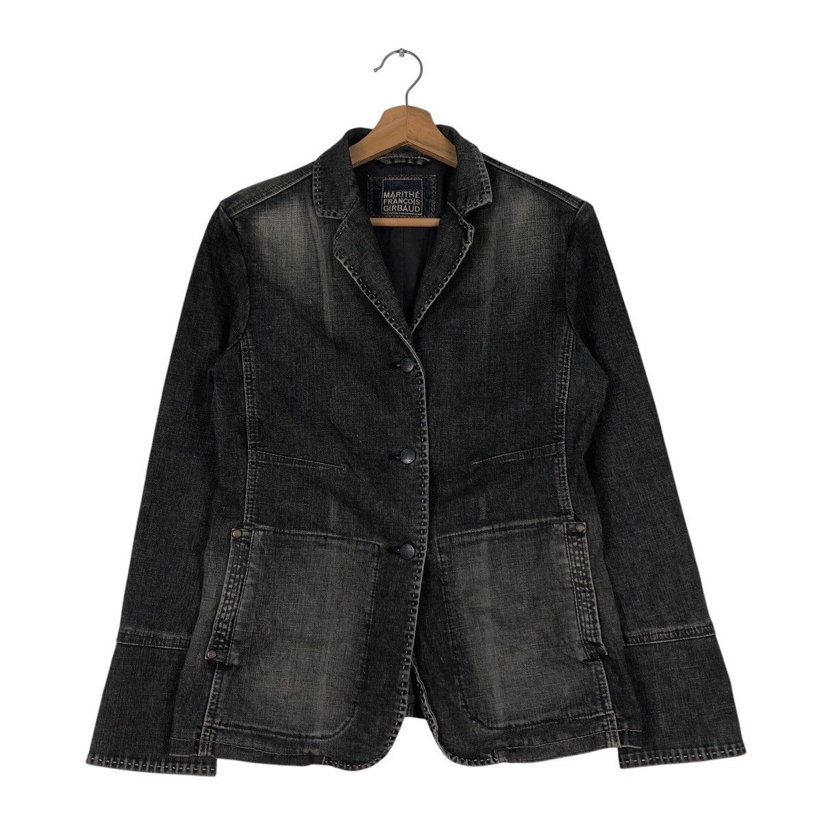 Marithe + Francois Girbaud 📌Cropped Chore Biker Jacket Denim Marithe Francois Girbaud Size US M / EU 48-50 / 2 - 2 Thumbnail