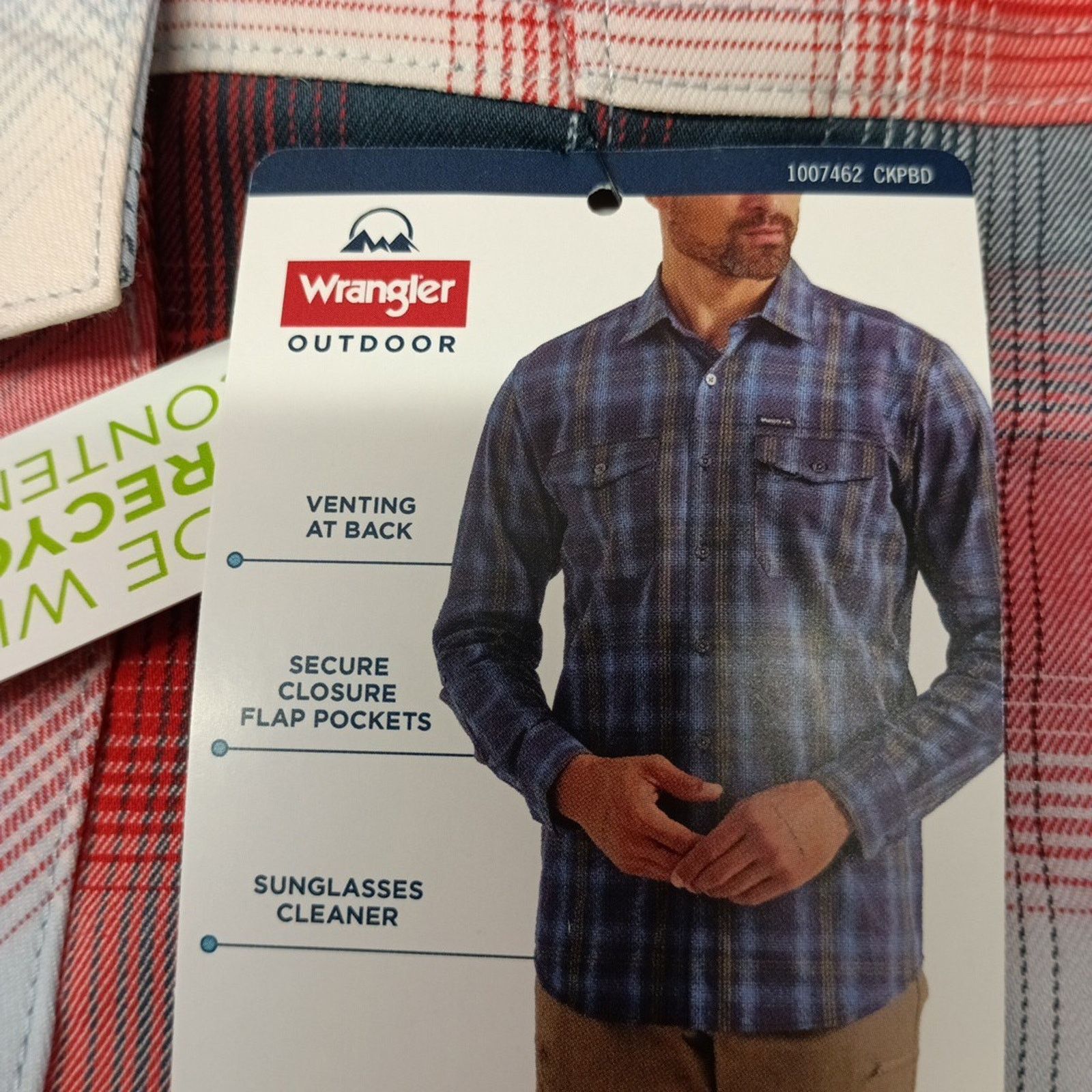 Wrangler Wrangler Shirt Men's L Red Plaid Convertible Sleeves Shirt Size US L / EU 52-54 / 3 - 5 Thumbnail