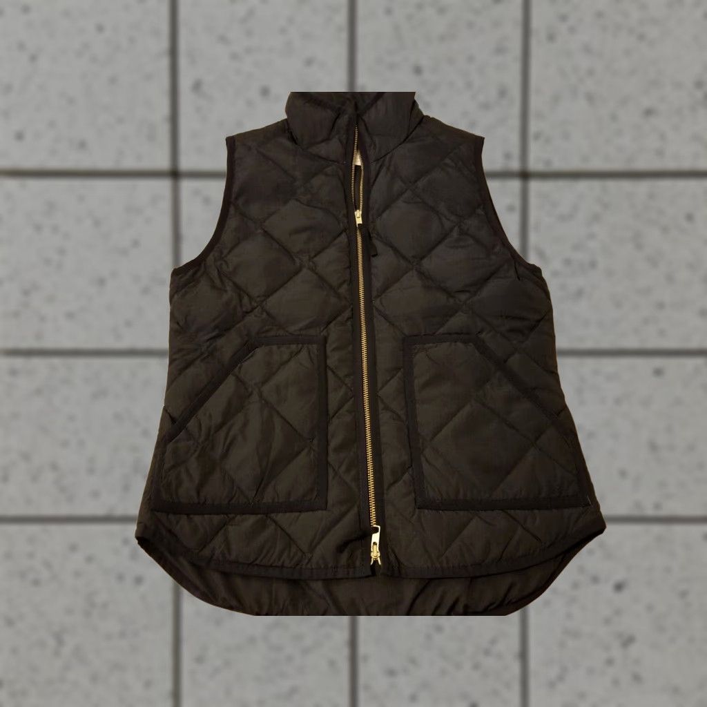 J.Crew VINTAGE J.CREW Full Zip Vest Women XS Black Down Filled Jacket Size XS / US 0-2 / IT 36-38 - 1 Thumbnail