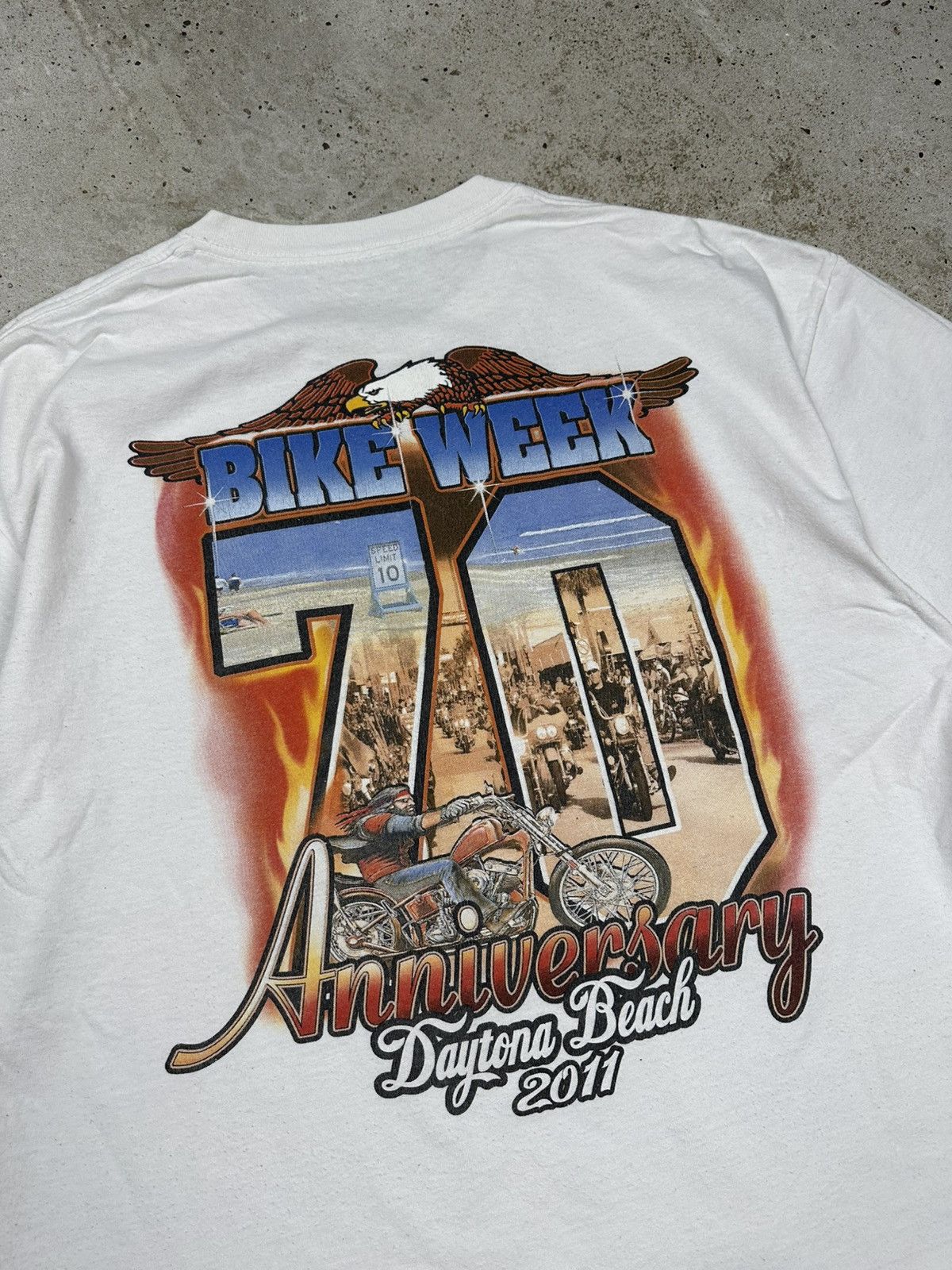 Harley Davidson Vintage Bike Week Daytona Beach Harley Moto Print T Shirt Size US XL / EU 56 / 4 - 13 Thumbnail