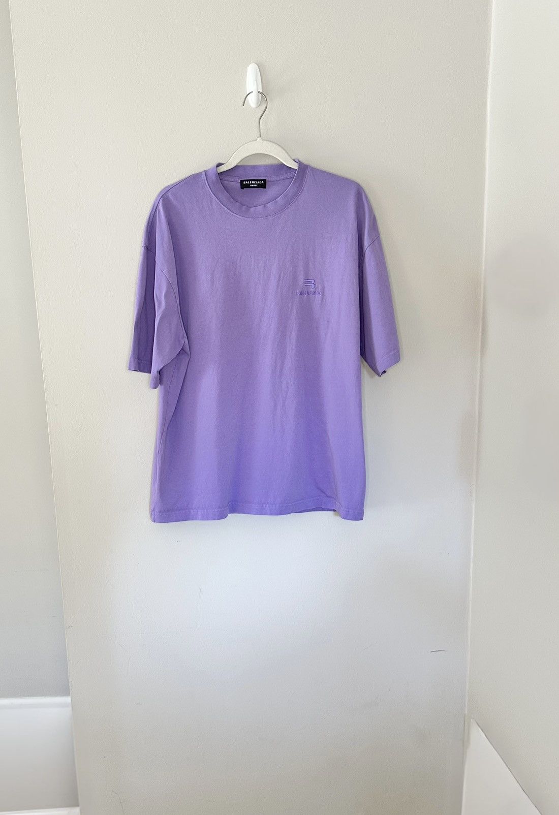 Balenciaga Balenciaga Unisex Logo T-Shirt Purple Size M Size US M / EU 48-50 / 2 - 2 Thumbnail