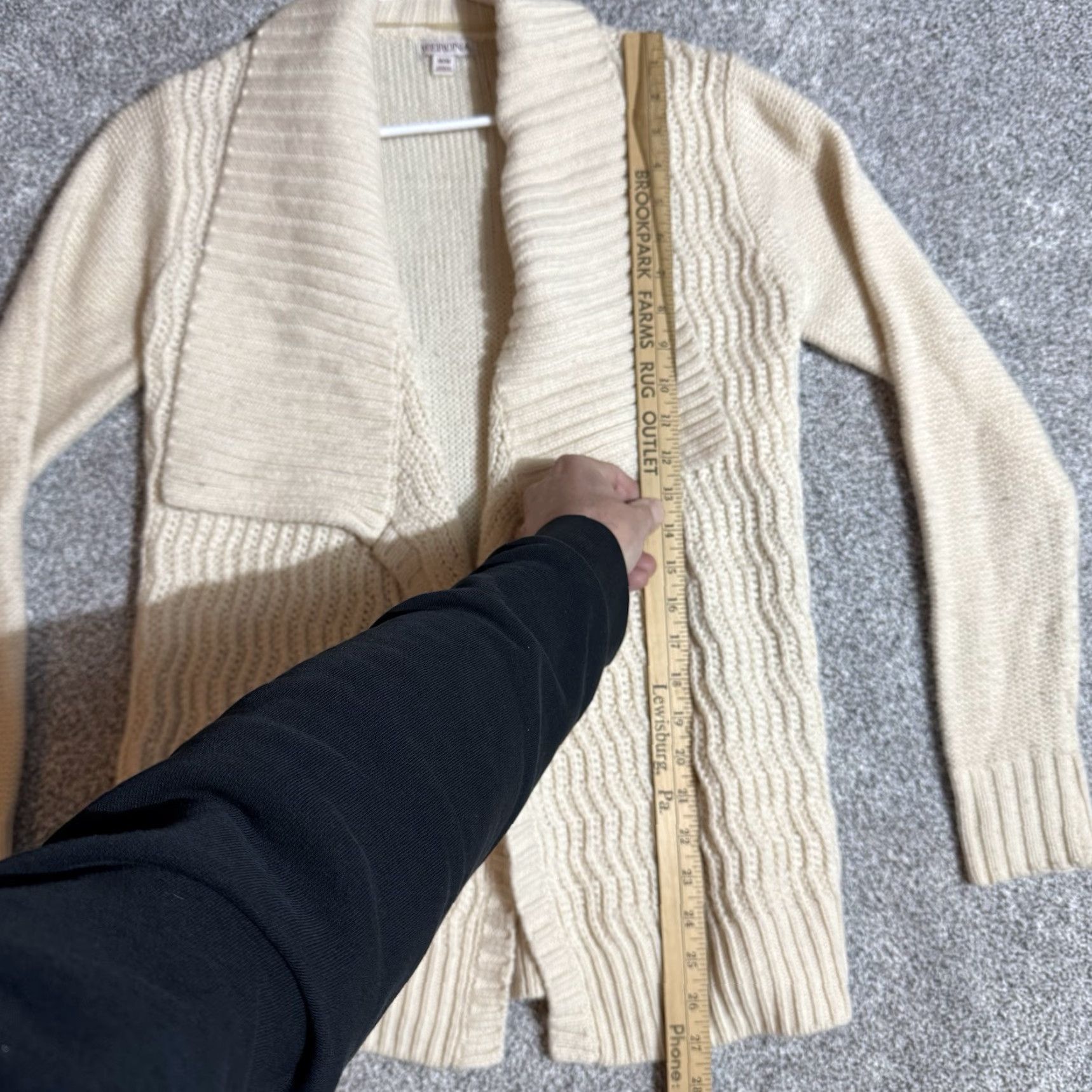 Merona Merona Cardigan Sweater Women M Open Front Cozy Shawl Collar Ivory 100% Acrylic Knit Regular Vintage? No (No) - exclude N/A. Size M / US 6-8 / IT 42-44 - 2 Thumbnail