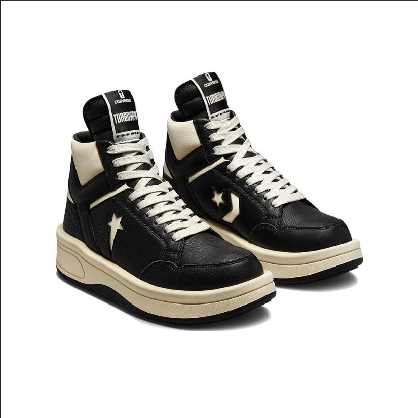 Rick Owens Converse TURBOWPN Mid x Rick Owens Drkshdw Black Size US 5 / IT 35 - 3 Thumbnail