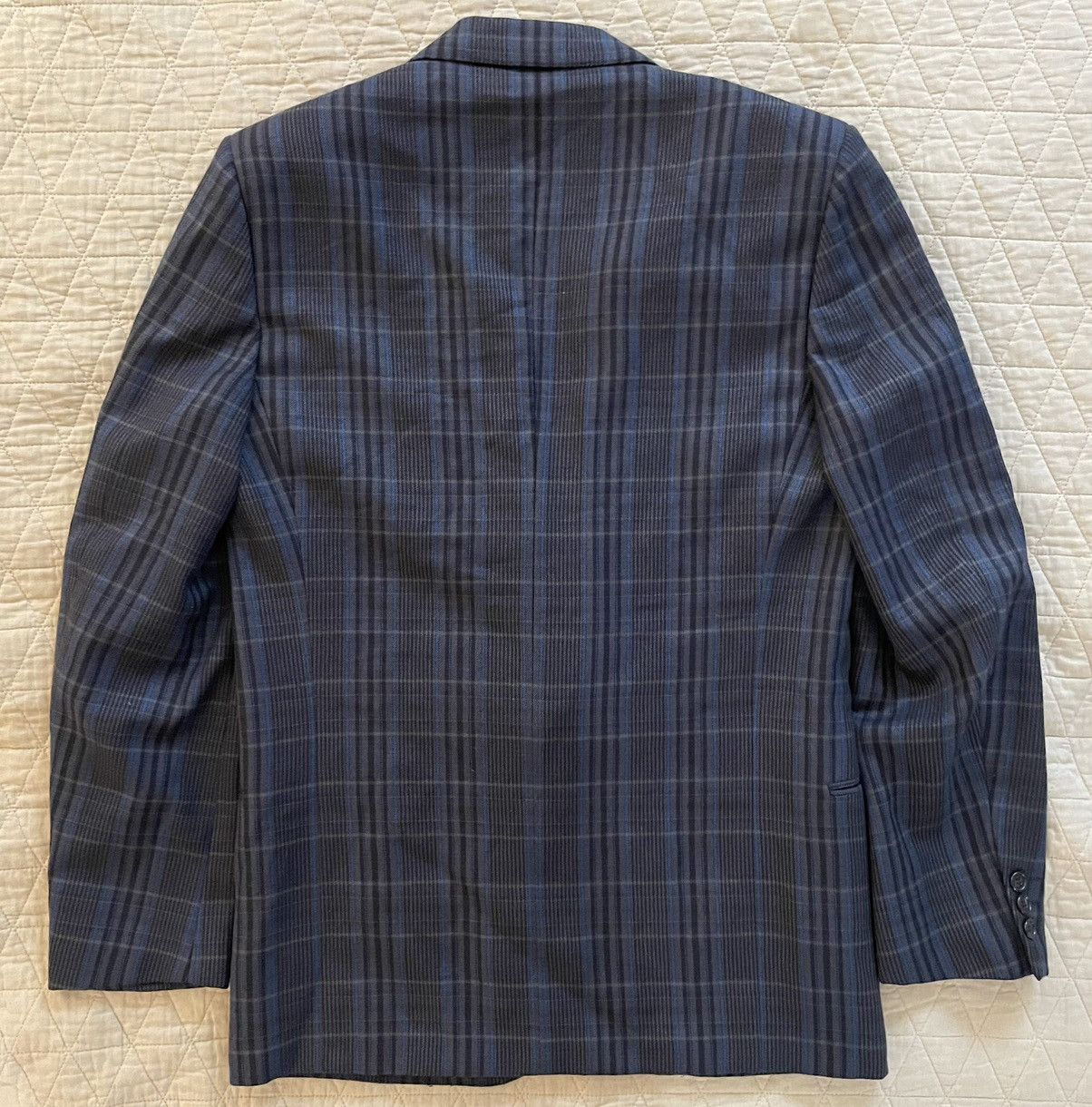 Valentino × Vintage Shadow Check Wool Jacket Size 38R - 7 Thumbnail