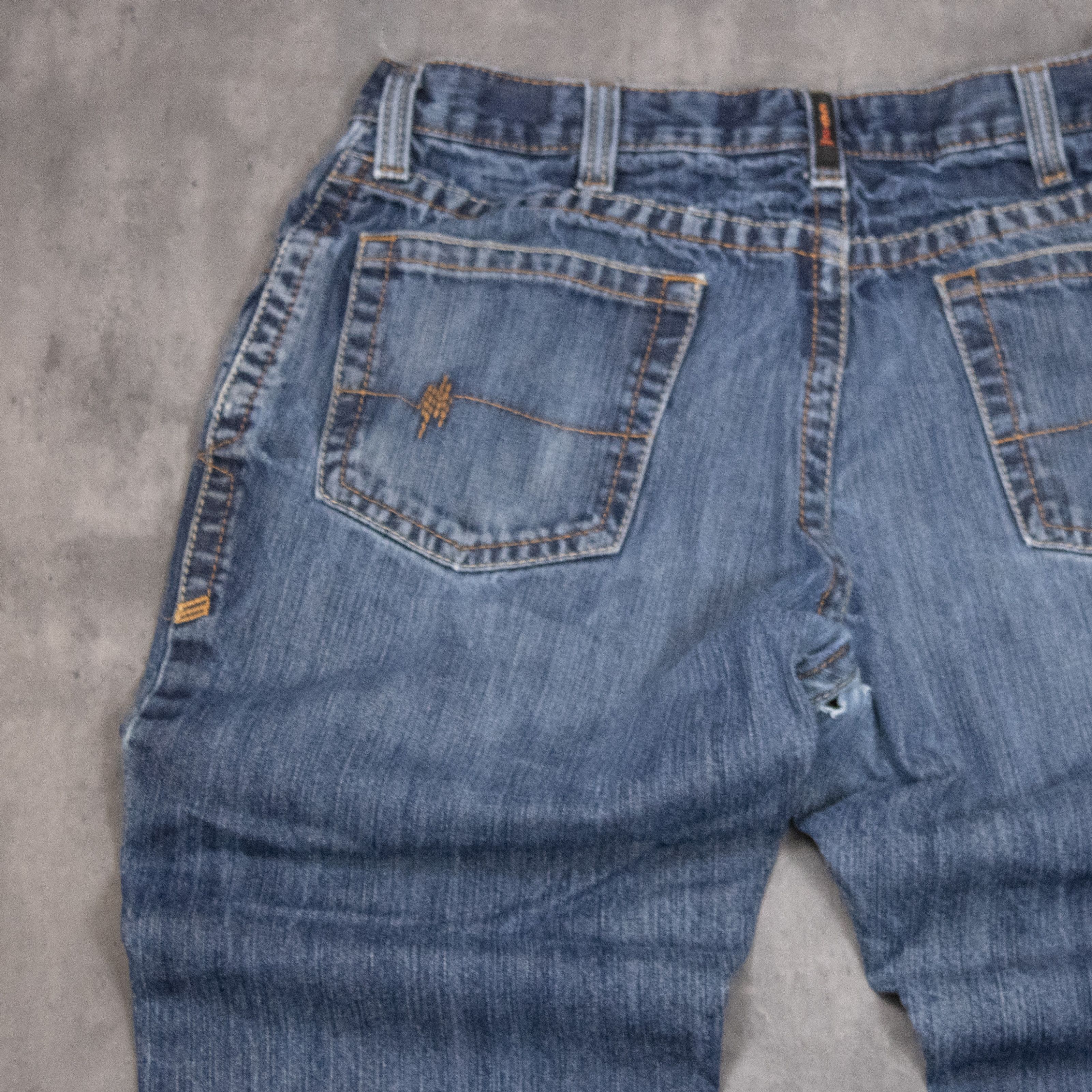 Carhartt Vintage Y2K Arti Works Thrashed Baggy Workwear Denim Jeans Size US 34 / EU 50 - 15 Thumbnail