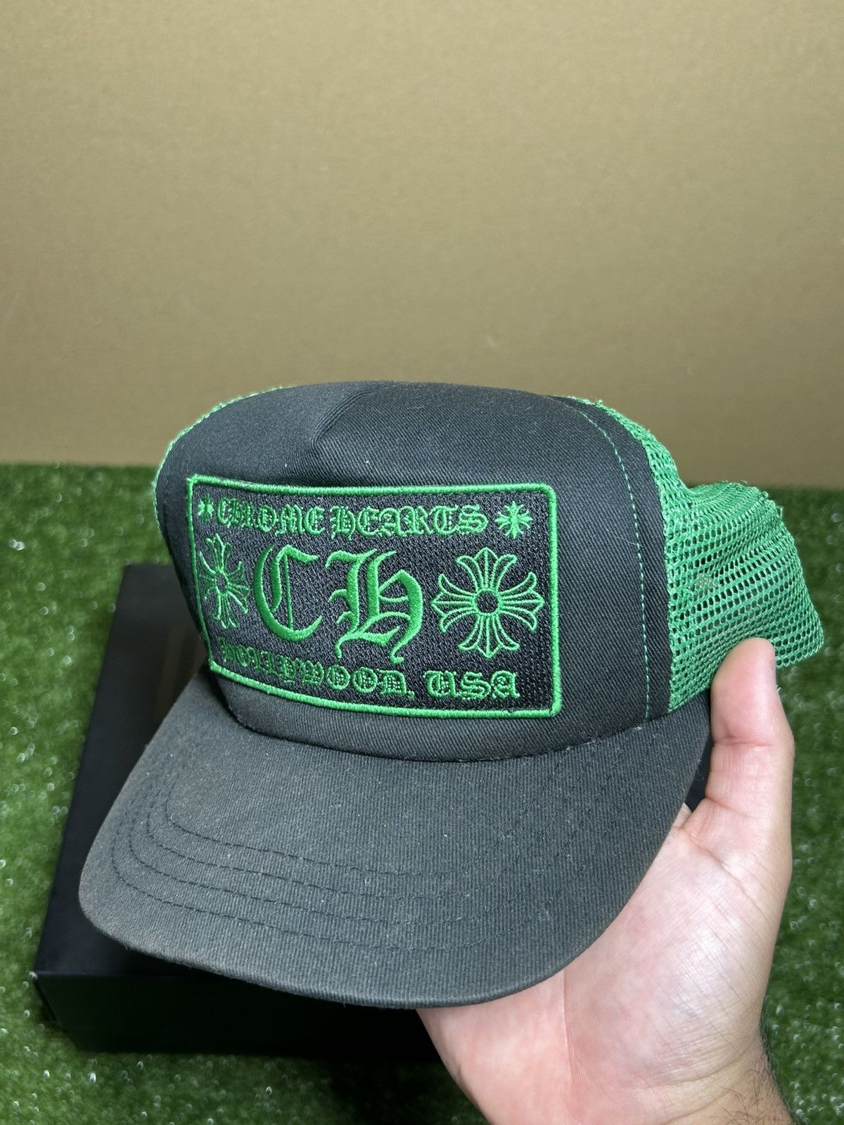 Chrome Hearts Chrome hearts Hollywood trucker black green Size ONE SIZE - 2 Thumbnail