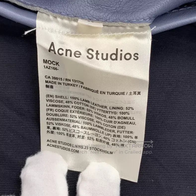 Acne Studios Acne Studios Blue sheepskin leather collar zip long sleeve Size XXS / US 00 / IT 34 - 7 Thumbnail