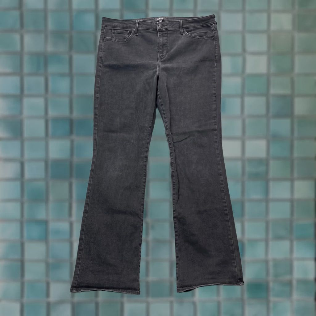 NYDJ NYDJ Barbara Jeans Womens 14 Gray Bootcut Denim Cotton Spandex 5-Pocket Inseam 30 Regular Stretch Logo Zipper Button Mens Womens Boys Girls Size 25" / US 0 / IT 36 - 1 Thumbnail