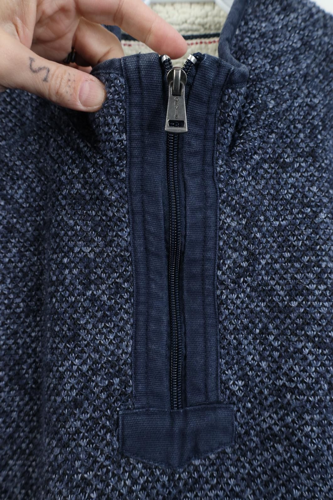 Orvis Vintage Orvis Pile Fleece Lined Thermal Knit 1/4 Zip Sweater Size US L / EU 52-54 / 3 - 6 Thumbnail