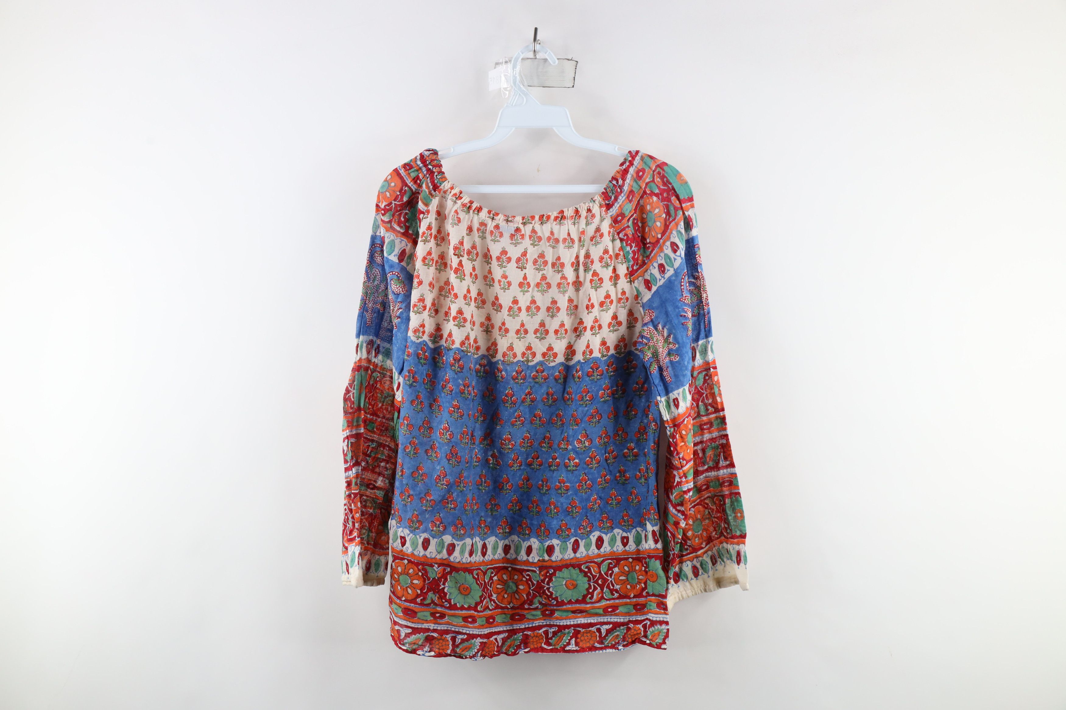 Vintage Vintage 60s 70s Boho Chic Hippie Flower Flared Sleeve Shirt Size S / US 4 / IT 40 - 6 Thumbnail