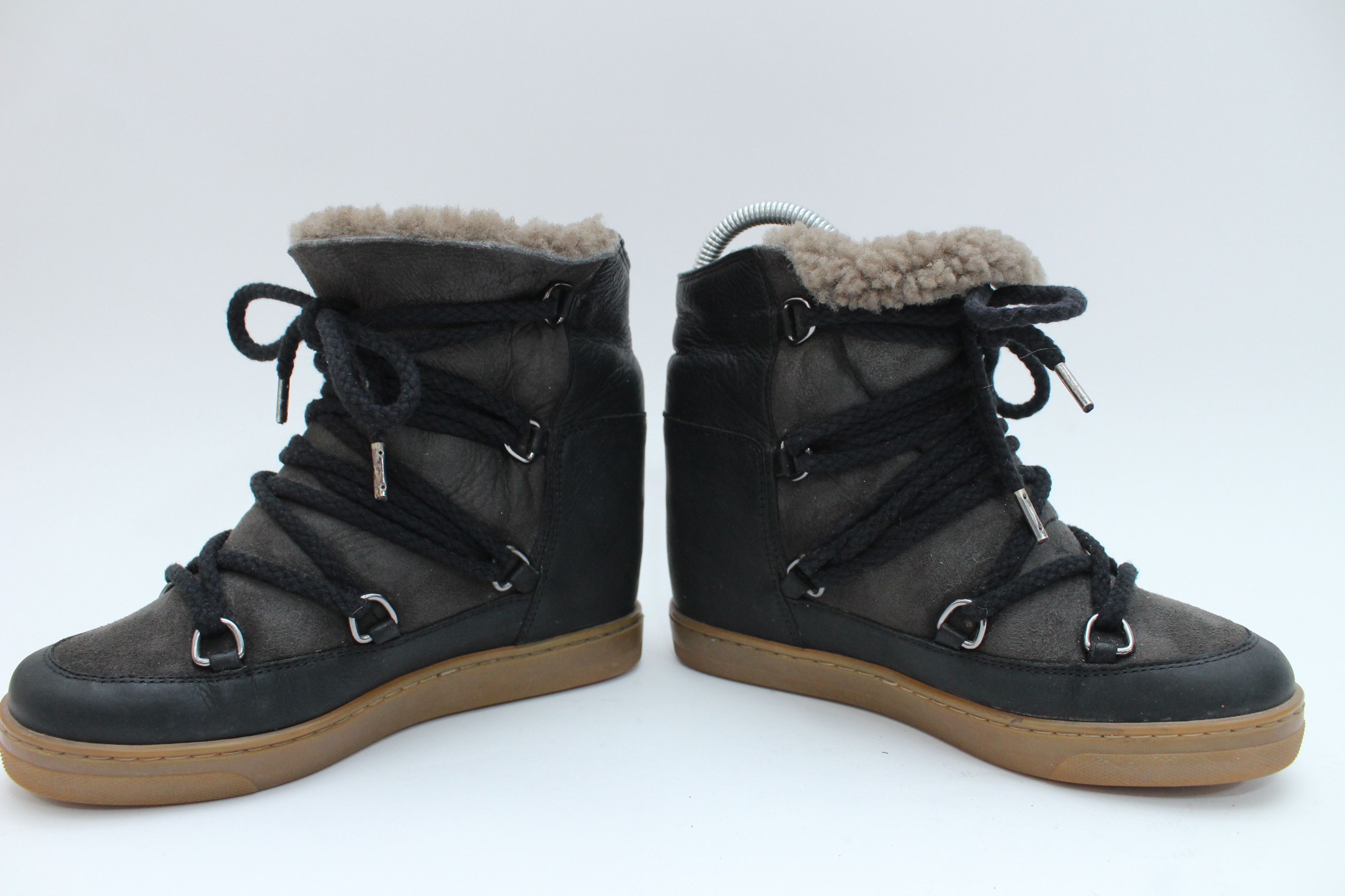 Isabel Marant Isabel Marant Nowles Shearling-Lined Leather Ankle Boots 36 Size US 6 / IT 36 - 4 Thumbnail