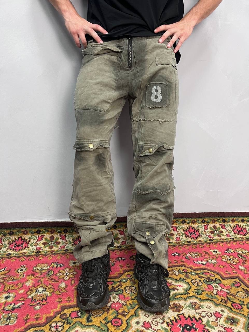 Other washed faded patchwork grunge CARGO jeans Size US 32 / EU 48 - 4 Thumbnail