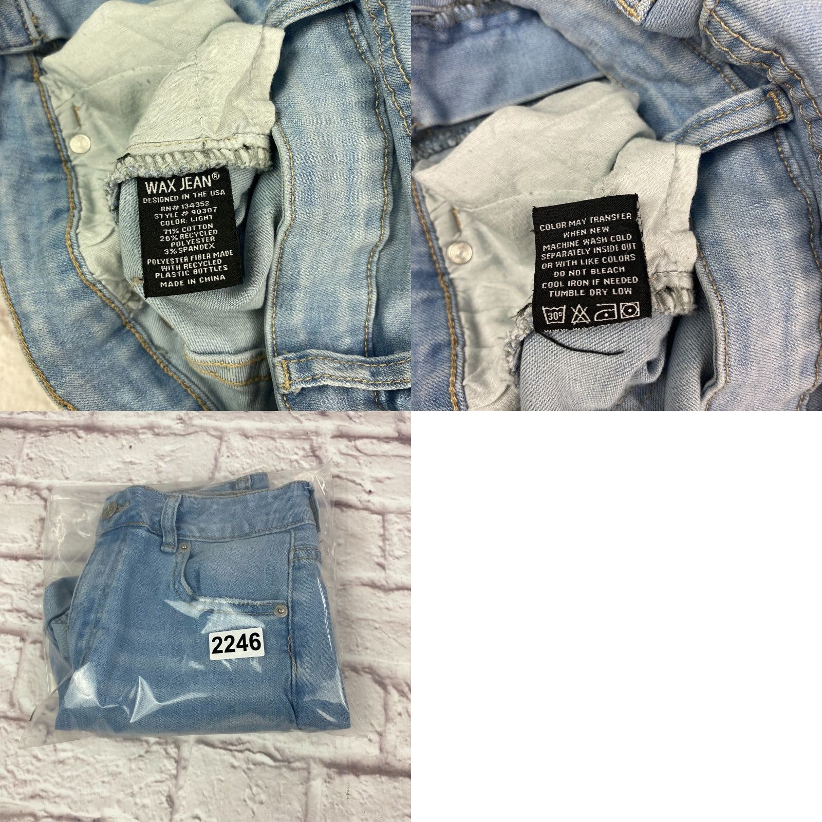 Denime WAX Jean Shorts Denim Teens Size M Mid Rise Distressed Light Wash Blue Size 32" / US 10 / IT 46 - 9 Thumbnail