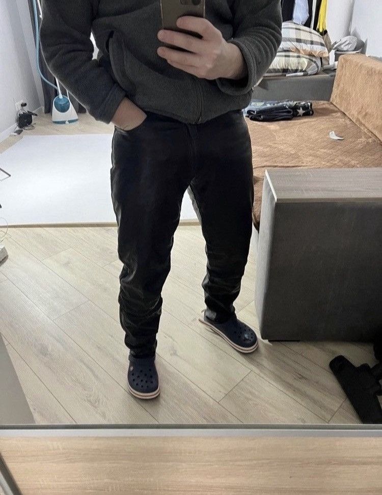 Leather Vintage mens leather pants Kanye West style size 32 Size US 32 / EU 48 - 3 Thumbnail