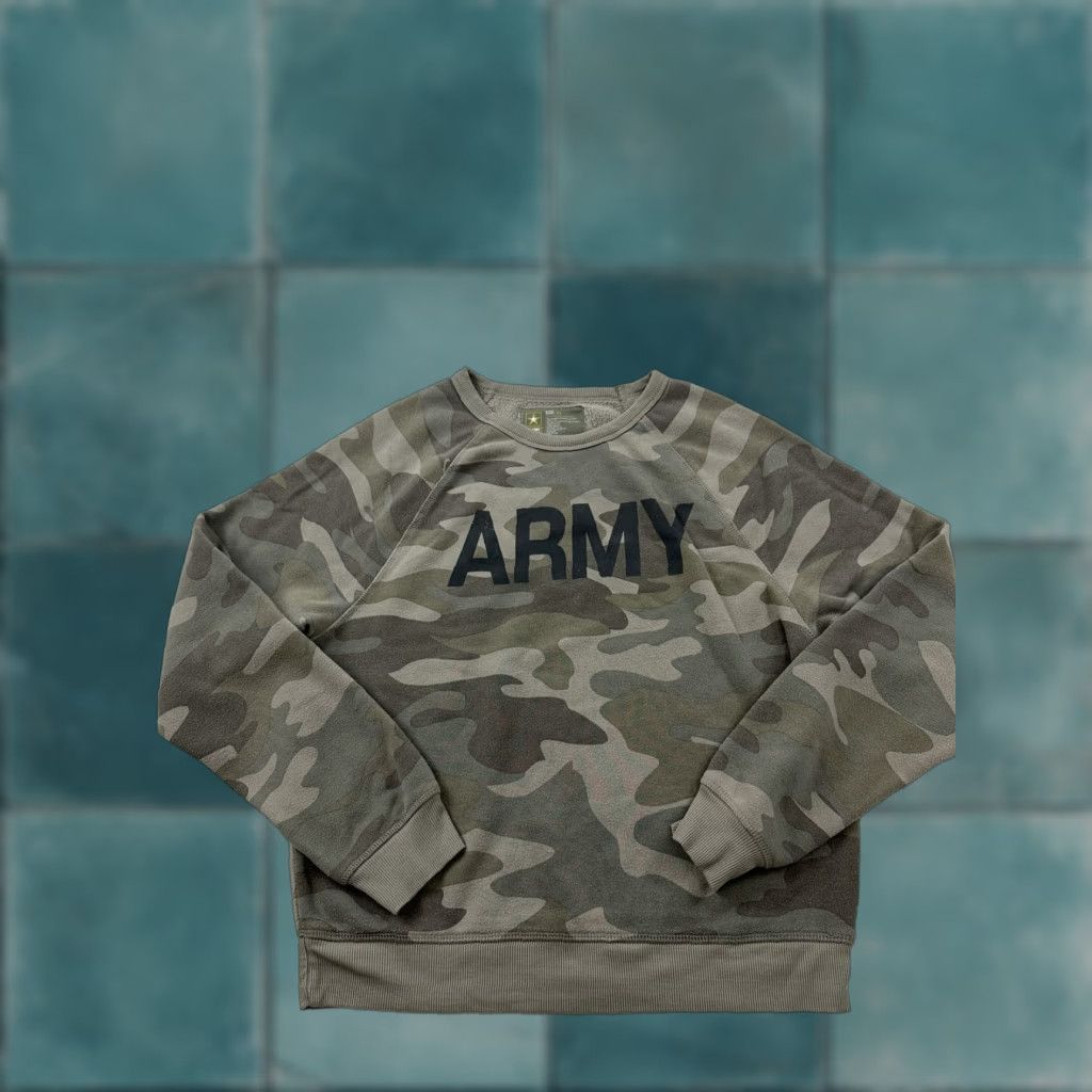 Logo 7 US Army Sweatshirt Mens XS Green Camouflage Crewneck Pullover Military Logo Camo Size US XS / EU 42 / 0 - 1 Thumbnail