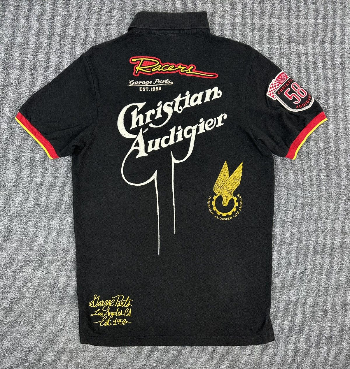 Christian Audigier Rare🔥Christian Audigier Collar Shirt Big Logo Spell Out Size US M / EU 48-50 / 2 - 8 Thumbnail