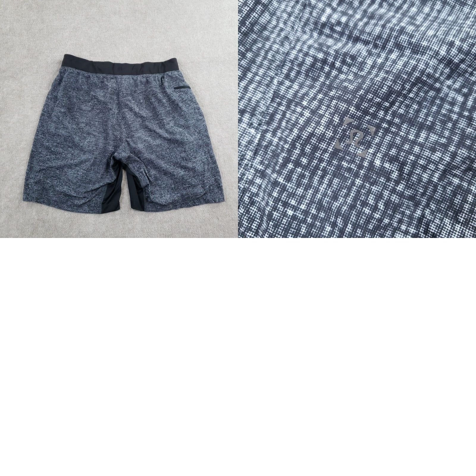 Lululemon LULULEMON T.H.E. Linerless Short Men XL Gray Geometric Drawstring Running m7y50s Size US 36 / EU 52 - 9 Thumbnail