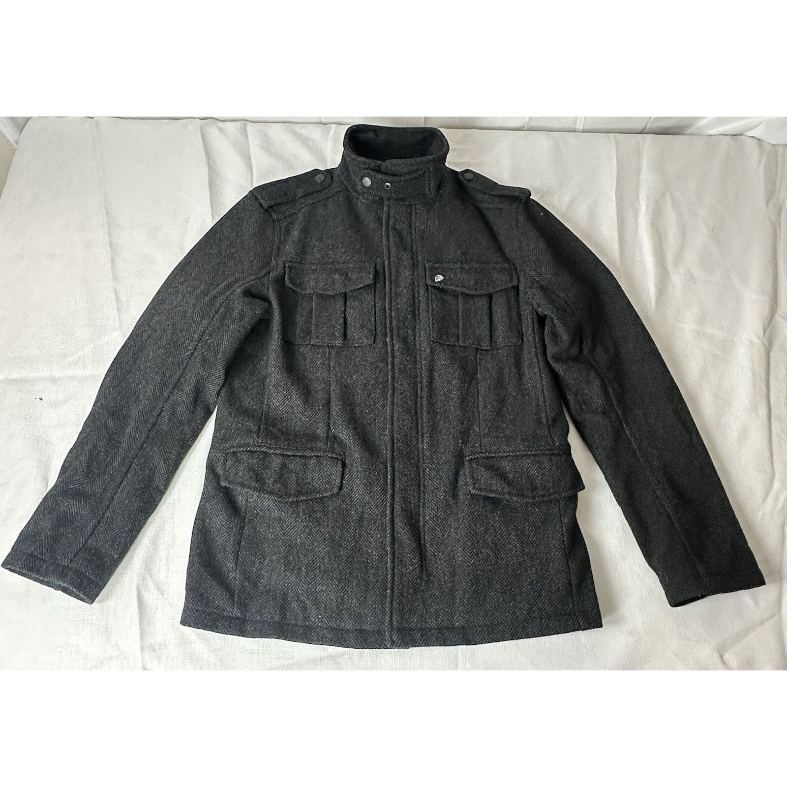 Ben Sherman Ben Sherman Military Utility Wool Blend Jacket Herringbone S Size US S / EU 44-46 / 1 - 1 Thumbnail