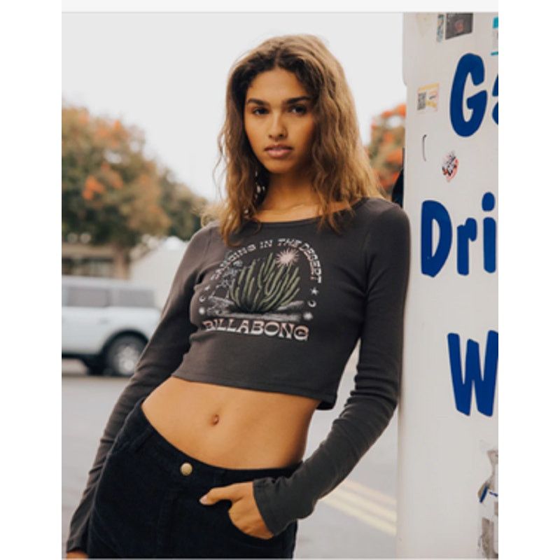 Billabong Billabong “Dancing in the Wild” Long Sleeve Cropped T-Shirt Size M / US 6-8 / IT 42-44 - 3 Thumbnail