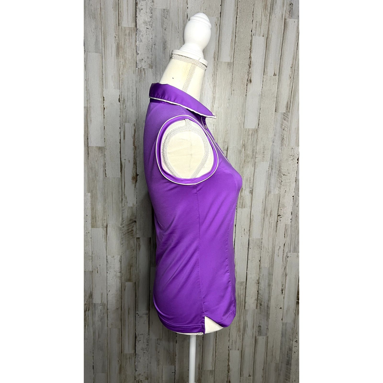 Adidas Adidas Women's XS Purple Sleeveless Polo Shirt ClimaCool Size XS / US 0-2 / IT 36-38 - 2 Thumbnail