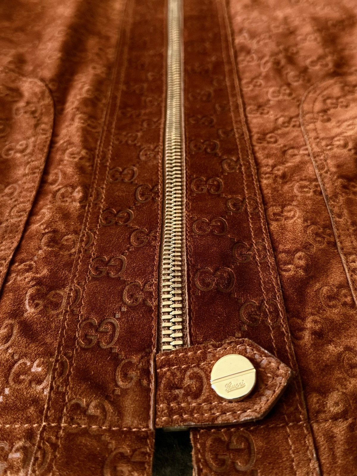 Gucci × Tom Ford Archive Gucci - Tom Ford Suede / Knit - Monogram Jacket Size S / US 4 / IT 40 - 7 Thumbnail
