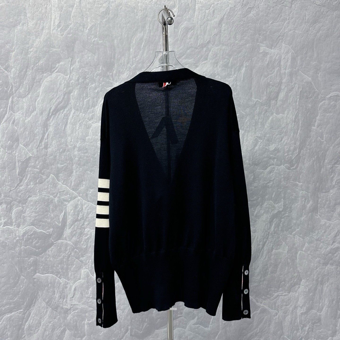 Thom Browne Thom Browne Striped V-Neck Wool Cardigan Size US L / EU 52-54 / 3 - 4 Thumbnail