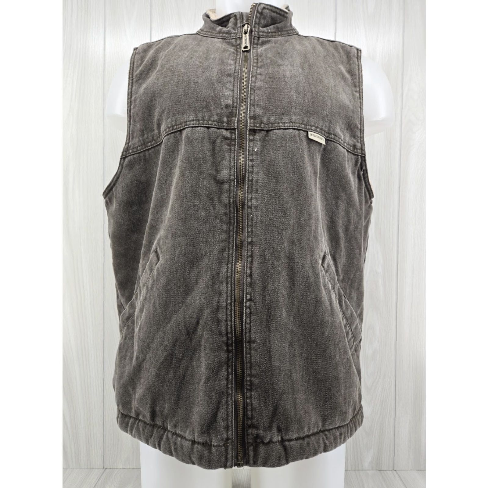 Vintage VINTAGE Wolverine Men's Large Brown Fleece Lined Canvas Work Vest Size US L / EU 52-54 / 3 - 3 Thumbnail