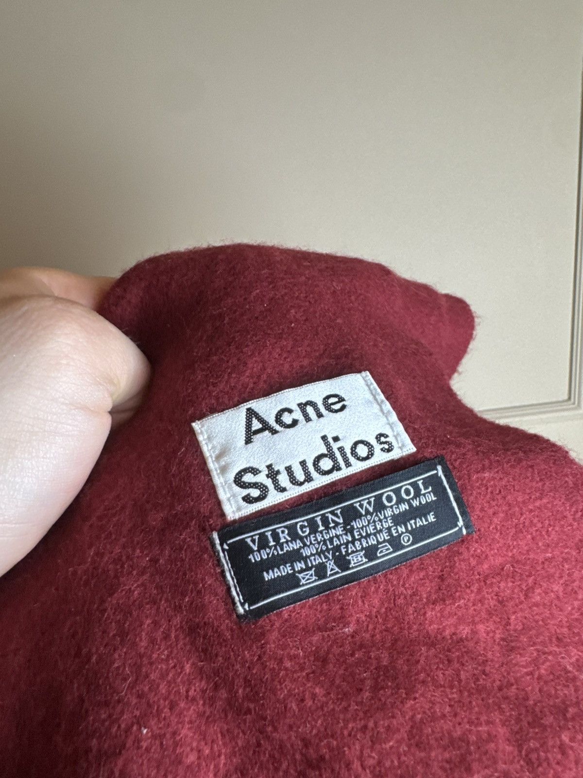 Acne Studios ACNE STUDIOS Burgundy Virgin Wool Knit Wrap Tippet Scarf Size ONE SIZE - 4 Thumbnail