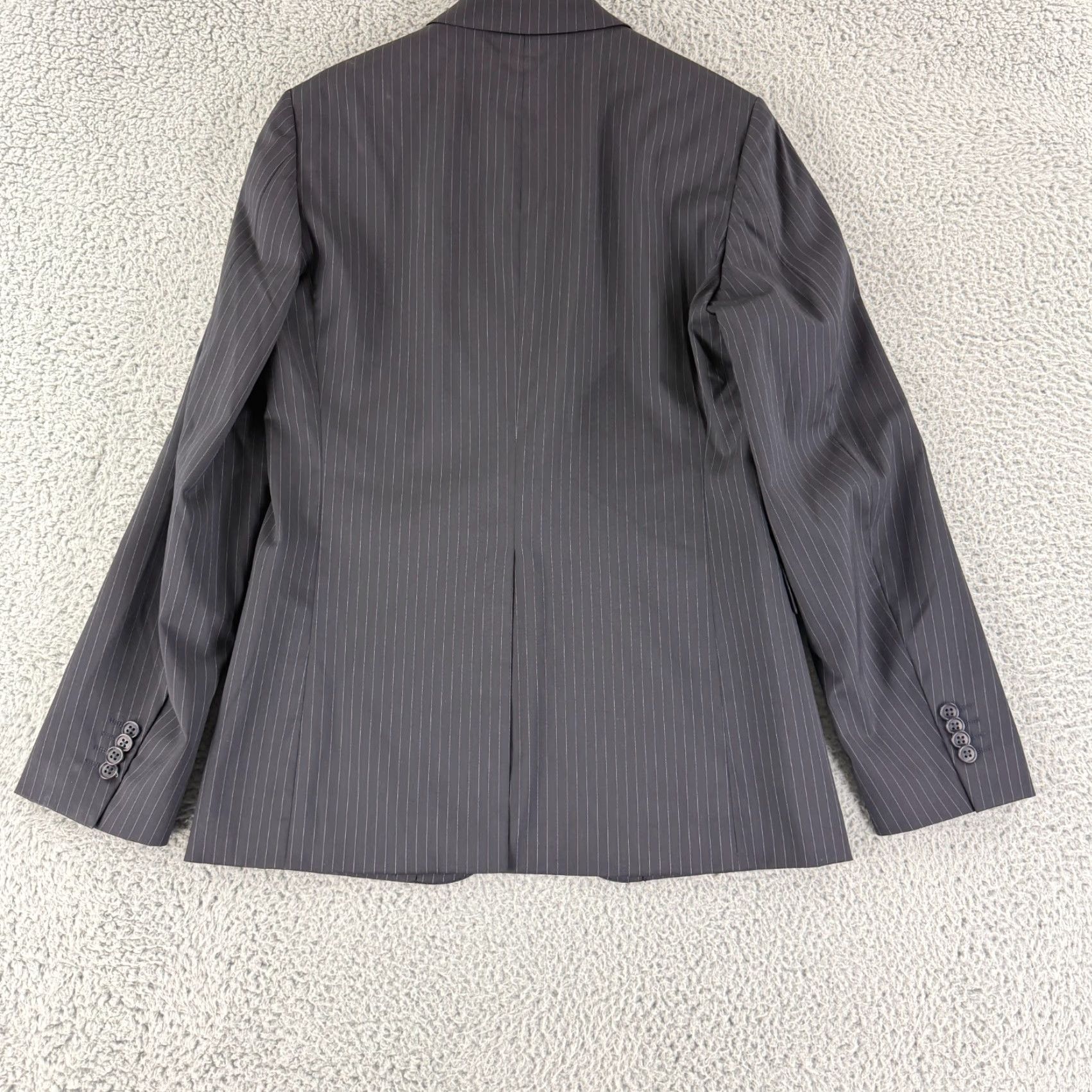 Theory **Theory Black Men's 38 Blazer Jacket Stripe Wool Blend Regular Fit** User: Theory Black Men's 38 Blazer Jacket Stripe Wool Blend Regular Fit Size US M / EU 48-50 / 2 - 6 Thumbnail