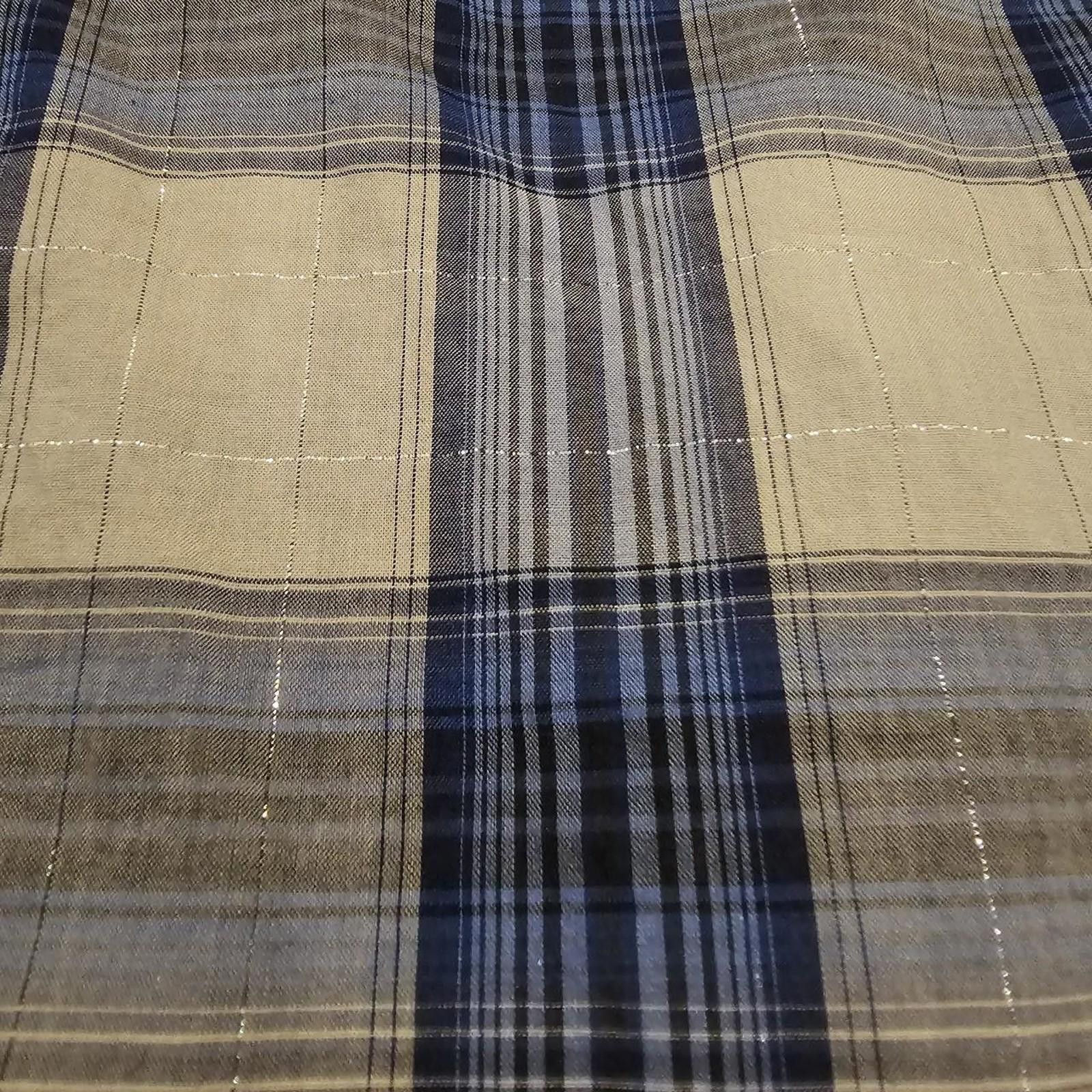 Express Express Women's White and Blue Plaid Shirt Size L / US 10 / IT 46 - 6 Thumbnail