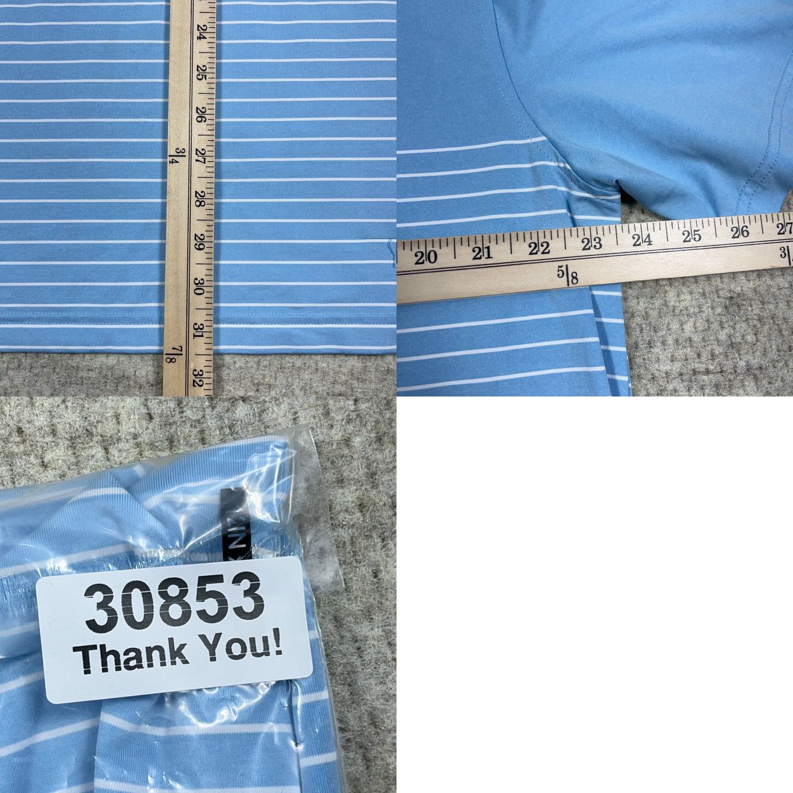 Vineyard Vines Vineyard Vines Polo Shirt Men XL Light Blue Striped Performance Palmero OTG Size US XL / EU 56 / 4 - 8 Thumbnail