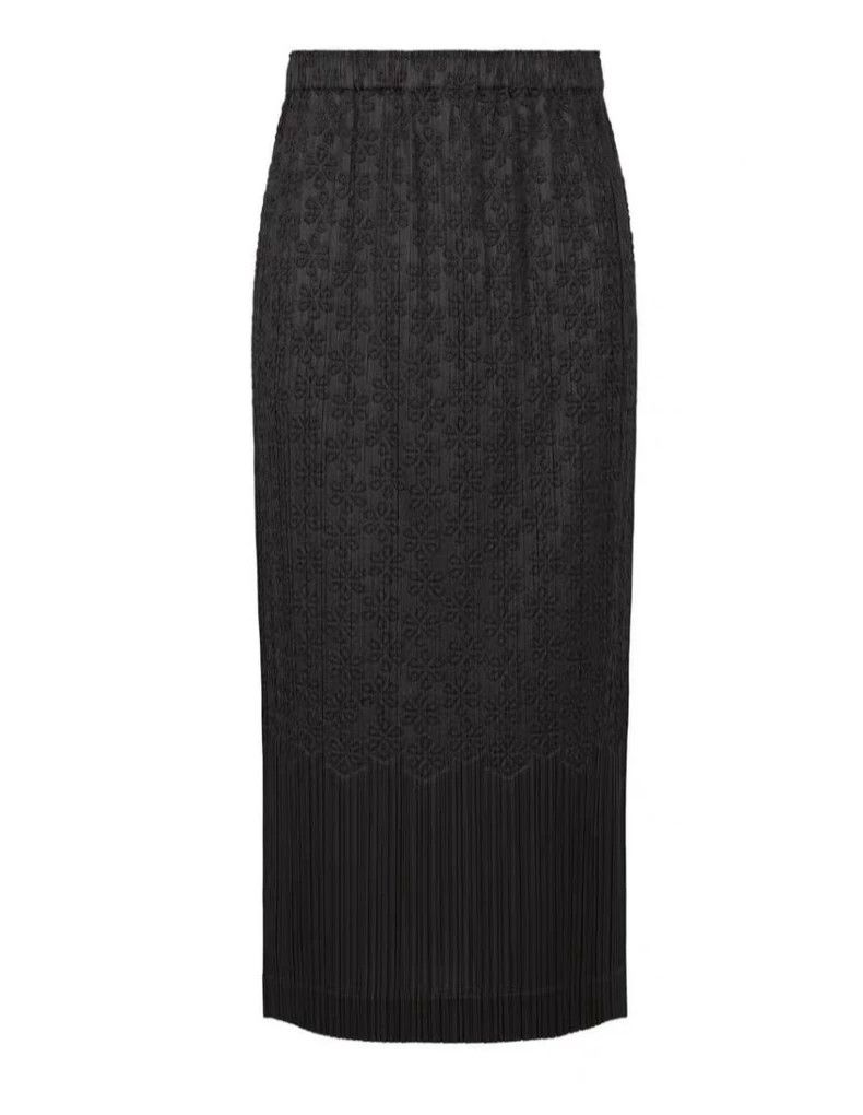 Issey Miyake Issey Miyake size:3 Black snowflake skirt Size 31" - 1 Thumbnail