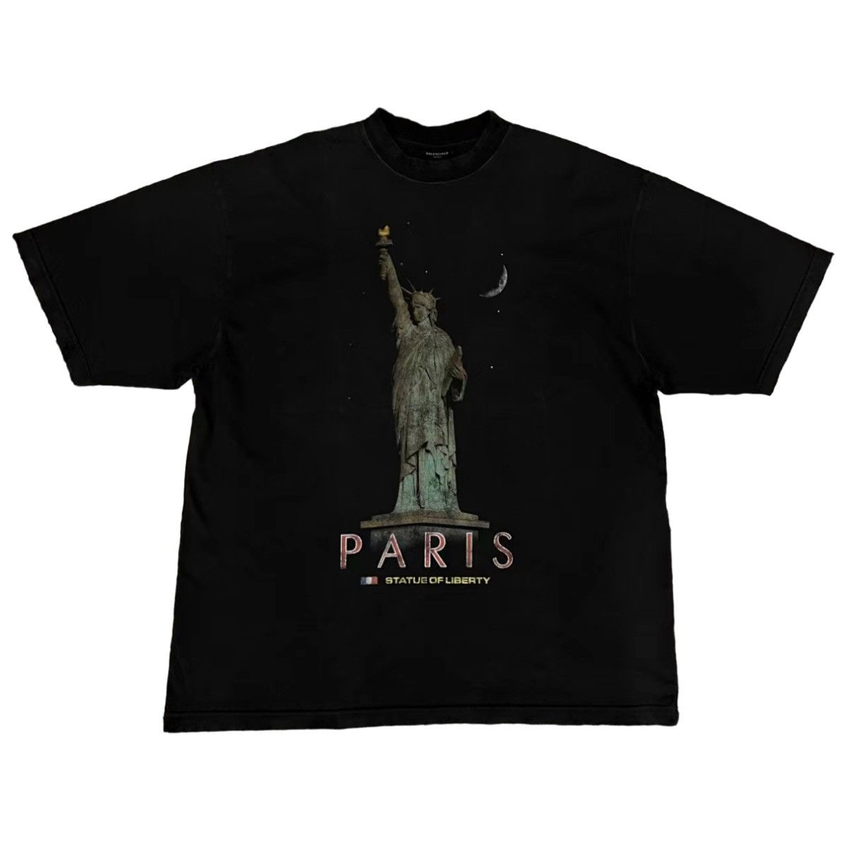 image of New Balenciaga Paris Liberty T Shirt Fall24’ in Black, Men's (Size Medium)