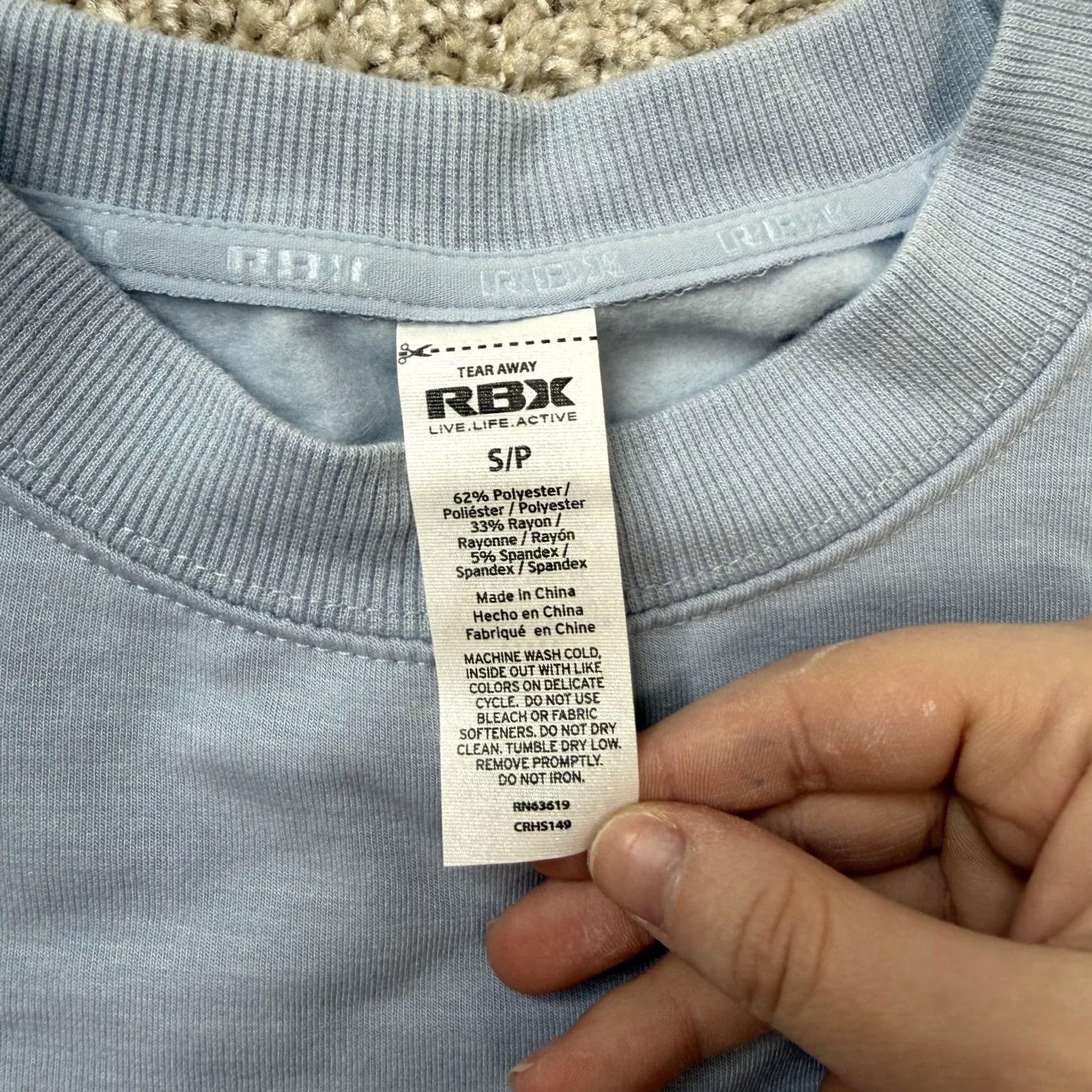 Vintage RBX Sweatshirt Womens Small Blue Knit Crewneck Pullover Activewear Size S / US 4 / IT 40 - 4 Thumbnail