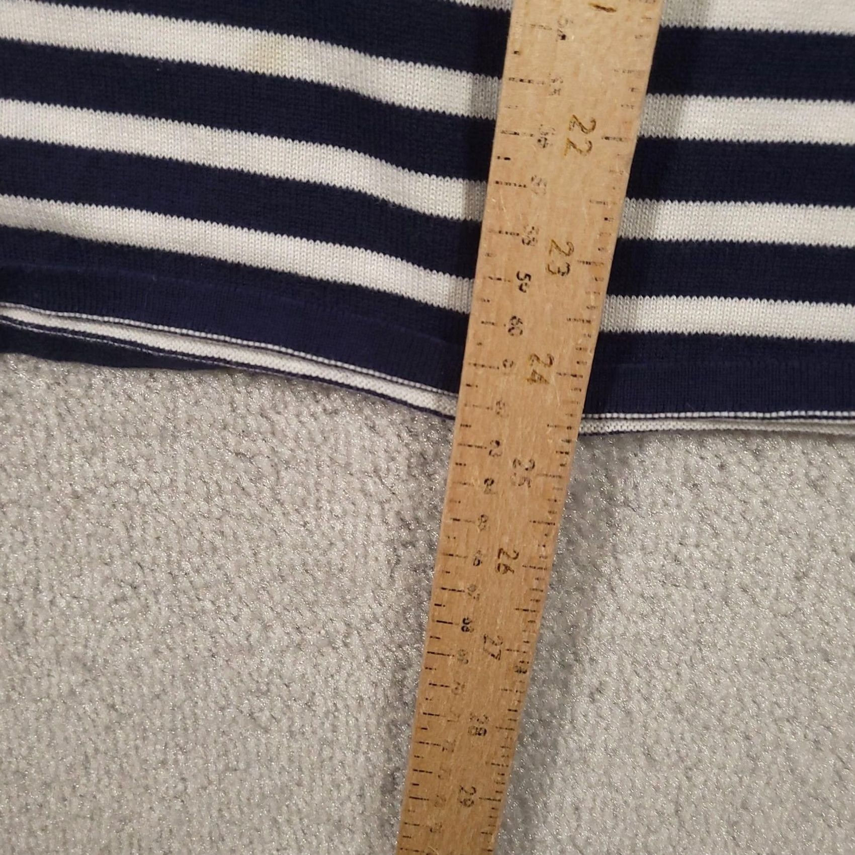 Vintage VINTAGE Alfred Dunner Pullover Sweater Womens 1X Navy Striped Floral Applique Grommet Knit Crew Neck 3/4 Sleeve Beaded Sequin Embroidered Size XL / US 12-14 / IT 48-50 - 7 Thumbnail
