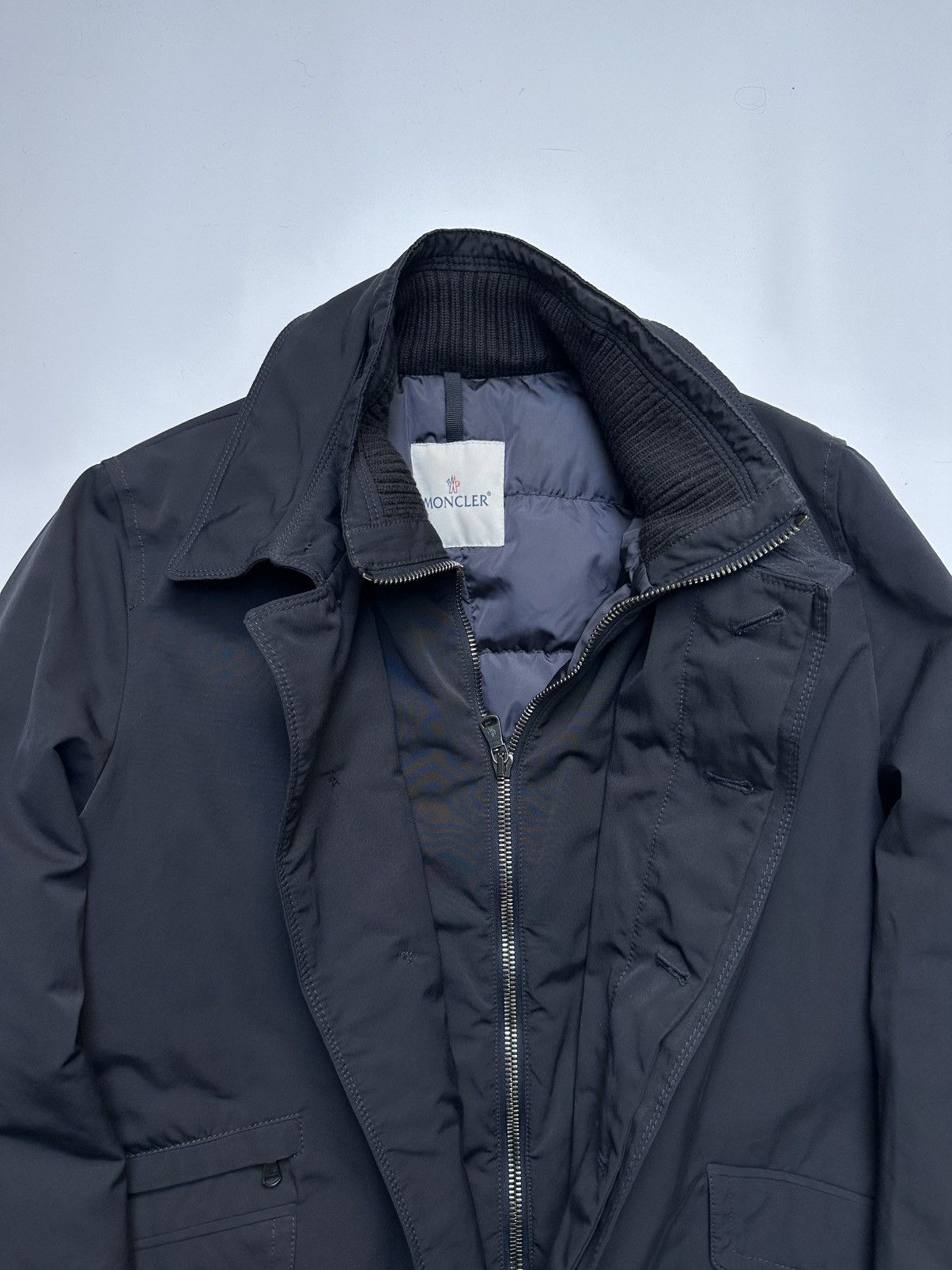 Moncler Cherbourg dark navy down parka jacket