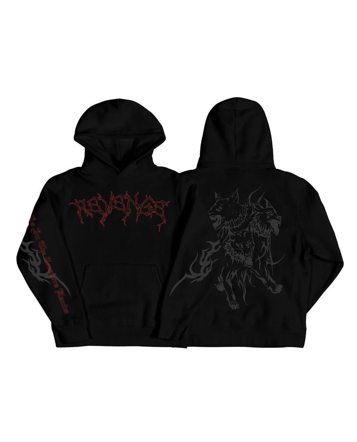 Revenge Red lighting logo Cerberus hoodie zillakami drop Grailed