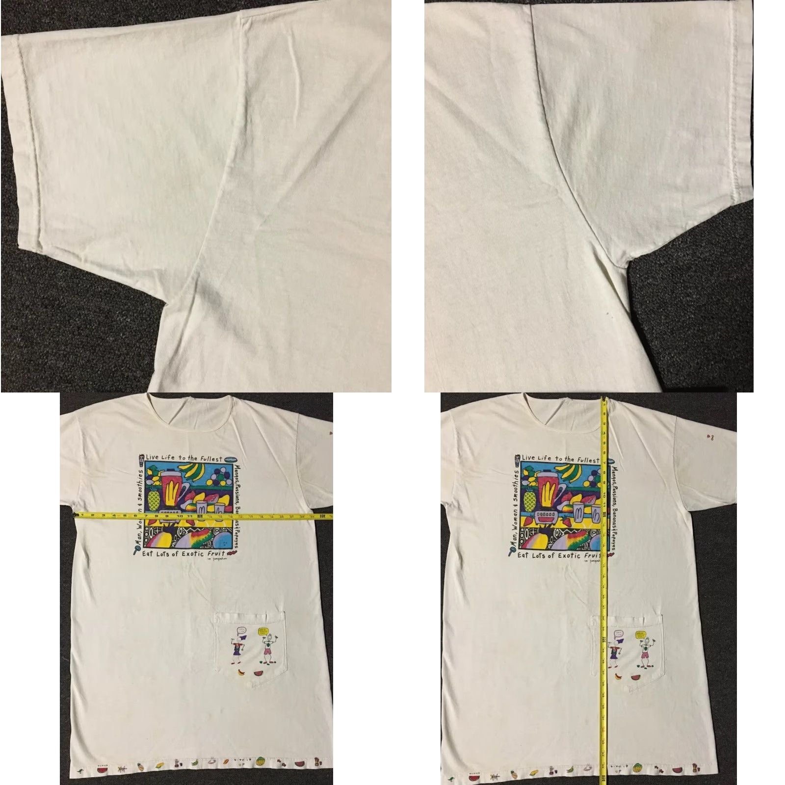 Vintage VINTAGE Maui Fruit Shirt Unisex Adults One Size White Distressed 90s Surf Hawaii Beach Cartoon Funny Shirt Mens/Womens Size US M / EU 48-50 / 2 - 10 Thumbnail