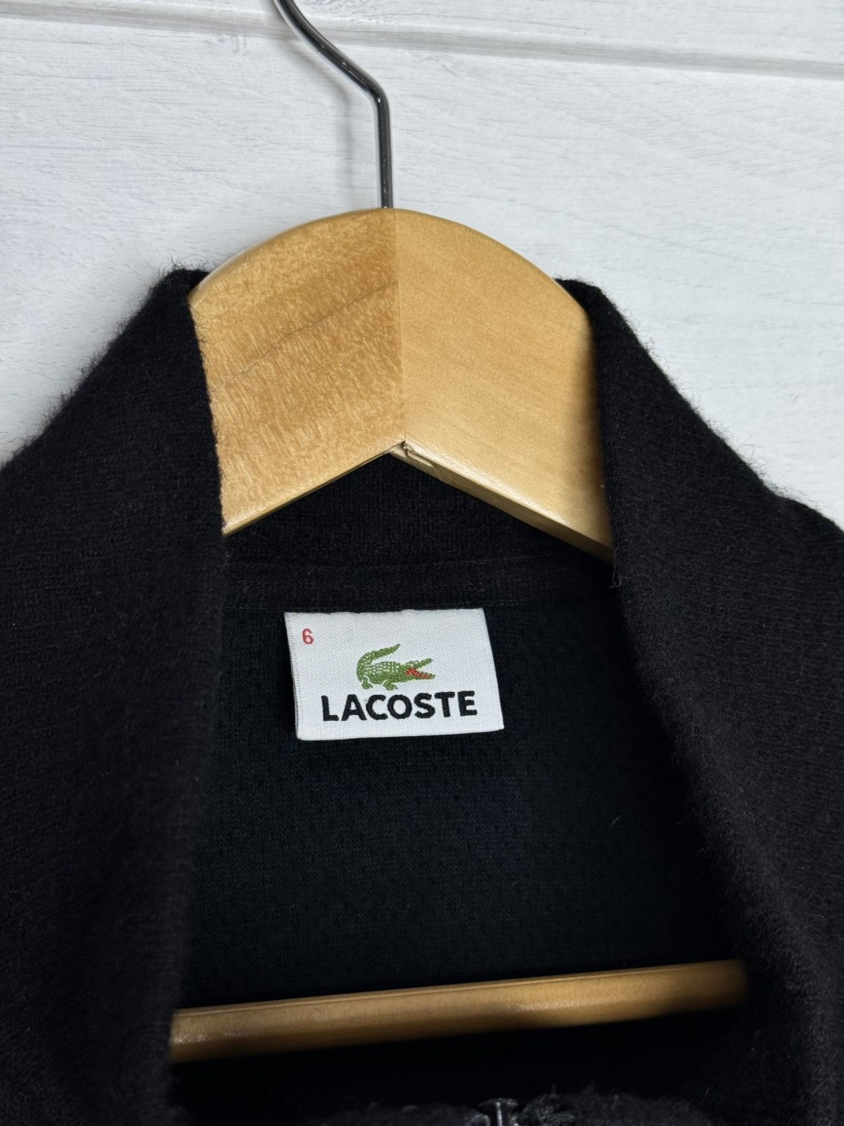 Lacoste Vintage Lacoste Wool Jacket Cardigan Black Old Money Y2K Size US XL / EU 56 / 4 - 4 Thumbnail