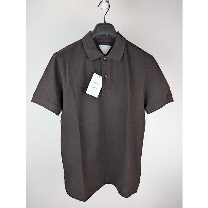 Bottega Veneta o1rshd1 New Dry Piquet Cotton Polo Shirt in Fondente Size US M / EU 48-50 / 2 - 2 Thumbnail