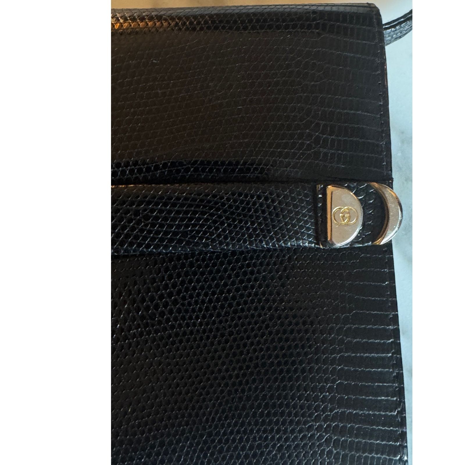 Gucci Gucci Vintage Black Genuine Lizard 2-Way Clutch Size ONE SIZE - 6 Thumbnail