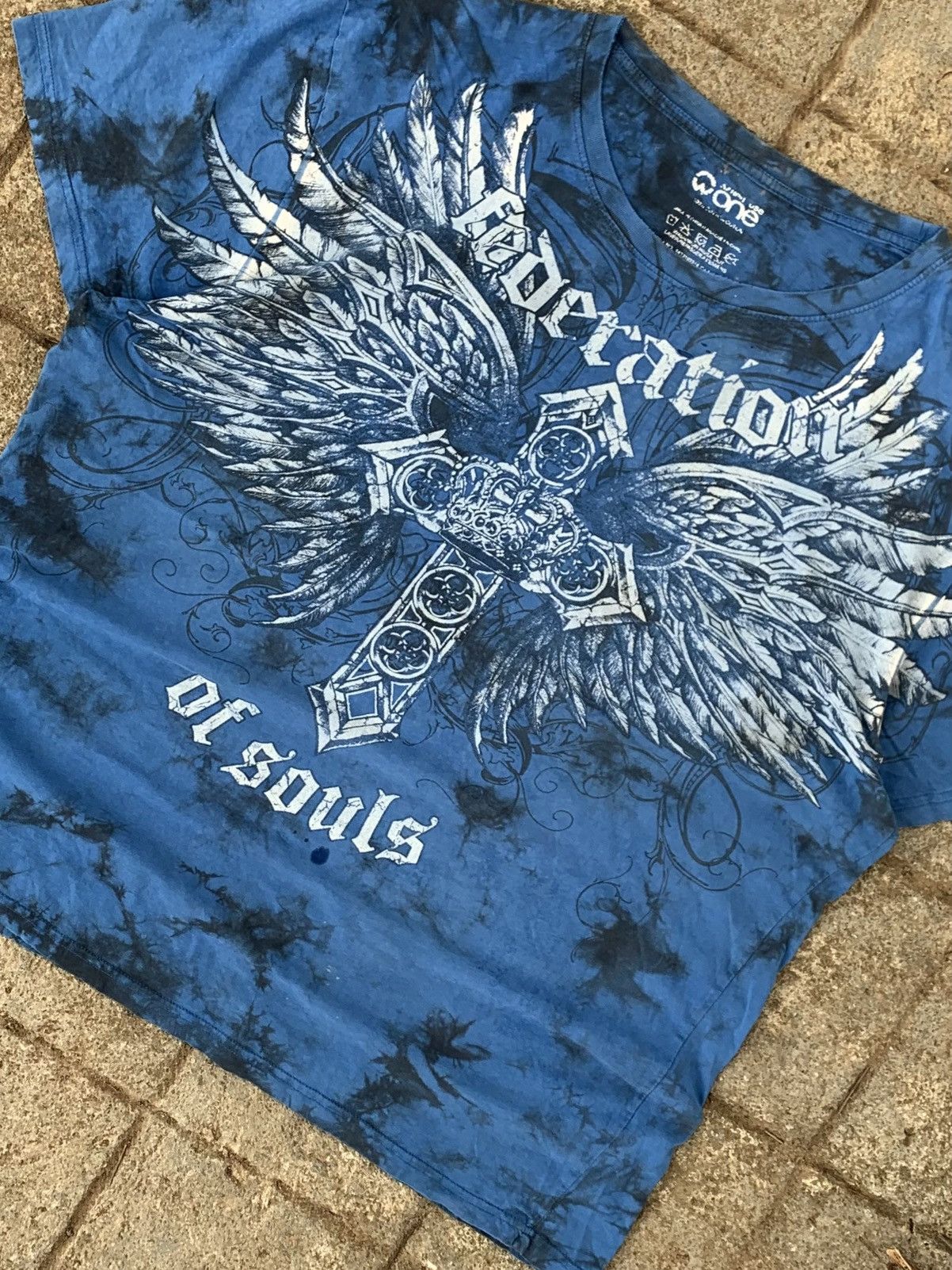 Affliction Y2K Warehouse One “Federation of Souls” Distressed Shirt Size US XXL / EU 58 / 5 - 2 Thumbnail