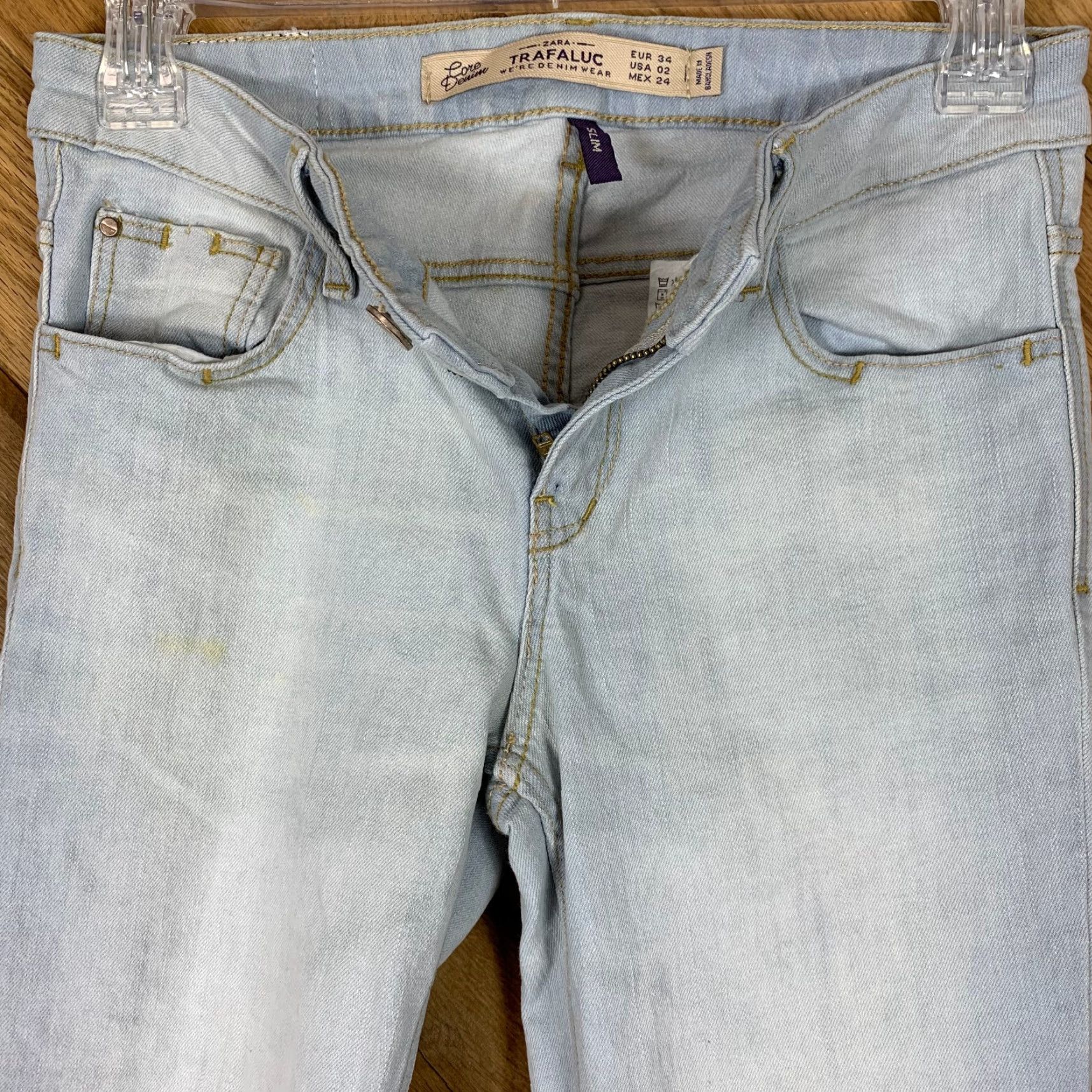 Zara Zara Trafaluc Womens Size 02 Slim Denim Jeans Pockets Casual Pants Light Blue Jeans Womens Slim Denim Pockets Casual Light Blue 90s? Size 26" / US 2 / IT 38 - 7 Thumbnail