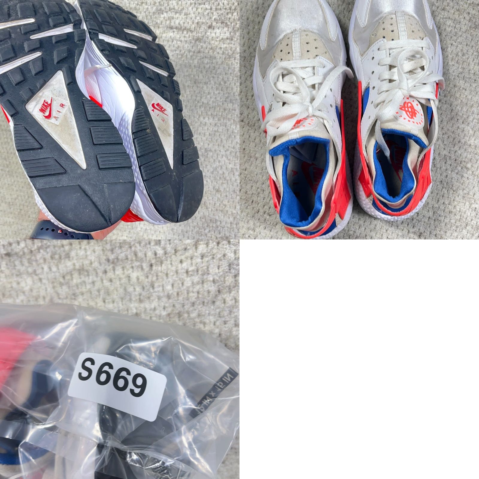 Nike Nike Air Huarache Ultramarine Mens Size 8 White Blue Orange 2017 318429-112 Sneaker Casual Activewear Footwear Size US 8 / EU 41 - 9 Thumbnail