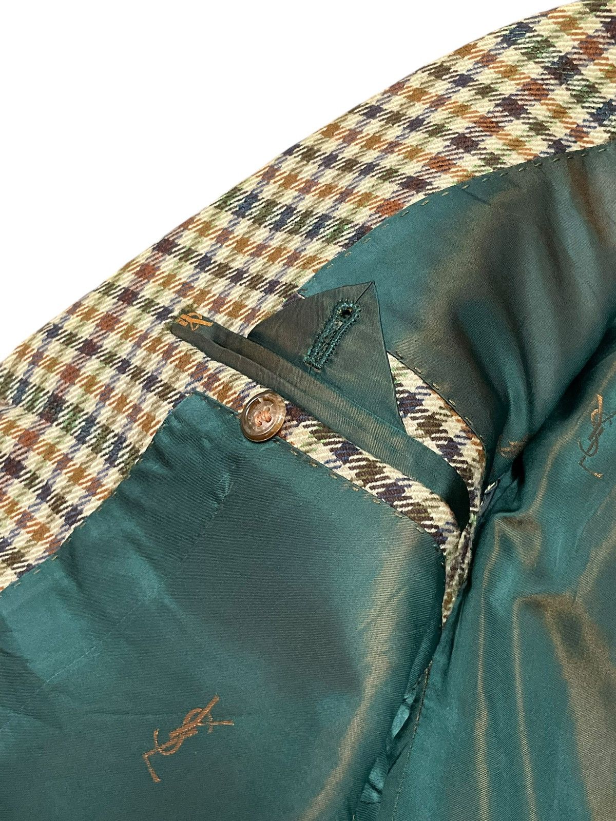 Yves Saint Laurent Vintage Yves Saint Laurent Single Breasted Plaid Wool Blazer Size US M / EU 48-50 / 2 - 19 Thumbnail