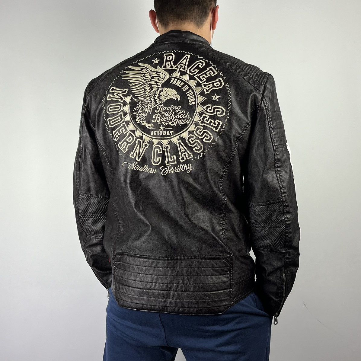 Genuine Leather Leather jacket racing jacket size Medium Size US M / EU 48-50 / 2 - 2 Thumbnail