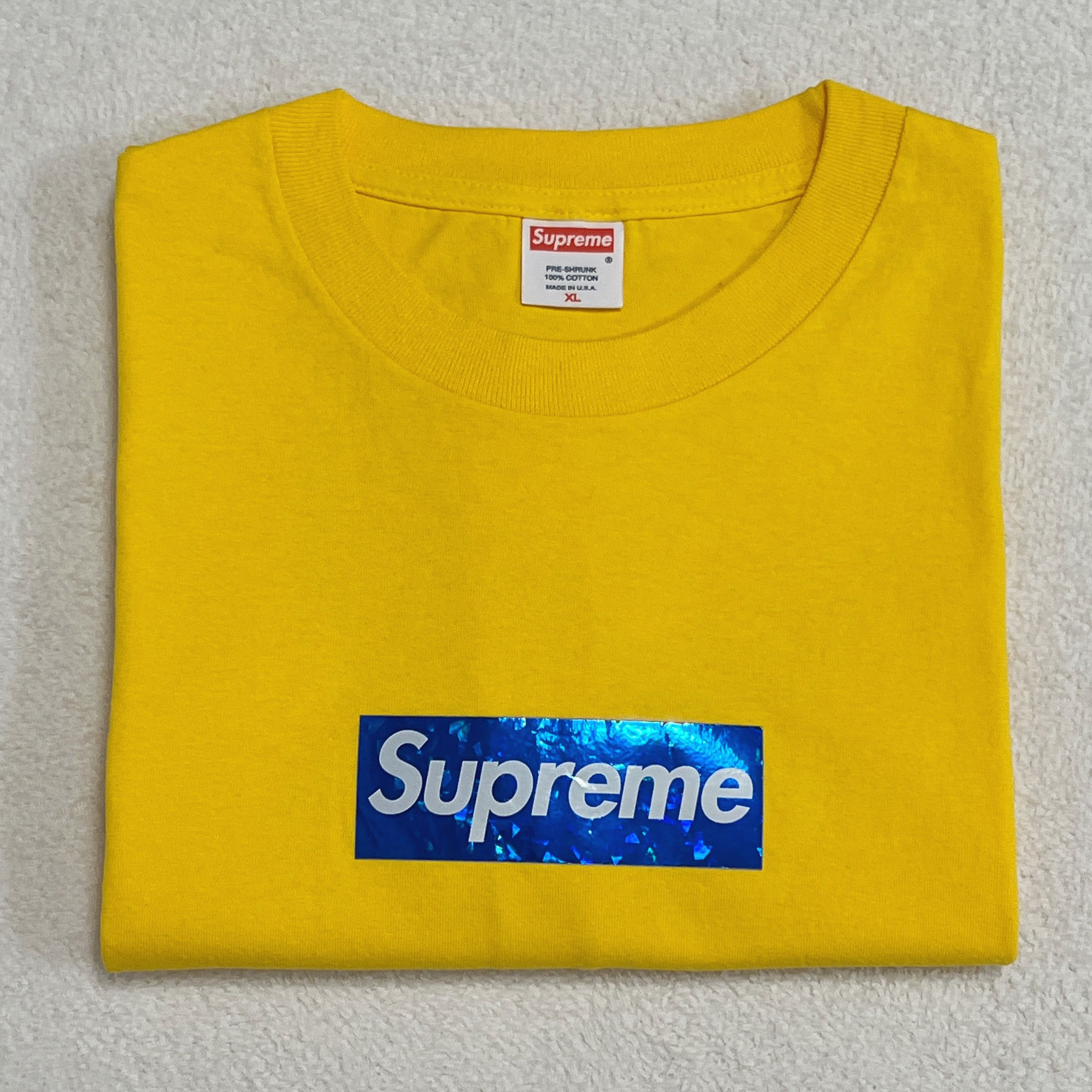 Supreme Supreme 2006 Holographic Box Logo Tee Blue On Yellow Size US XL / EU 56 / 4 - 1 Thumbnail